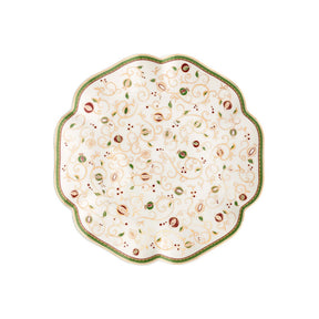 Piatto torta Brandani in porcellana con decori natalizi 31 cm