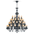 Lampadario Belle de Nuit Lladrò in porcellana nera 175x110 cm