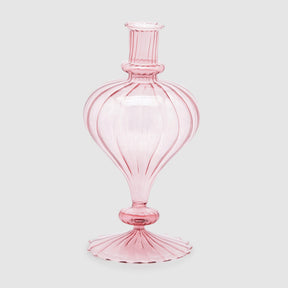 Vaso monofiore Goccia EDG in vetro rosa 30 cm design moderno