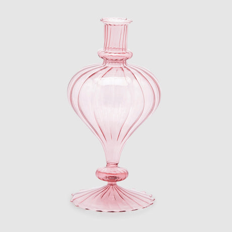 Vaso monofiore Goccia EDG in vetro rosa 30 cm design moderno