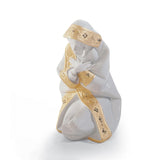 Statuina Vergine Maria Lladrò in porcellana opaca con dettagli oro 18x13 cm