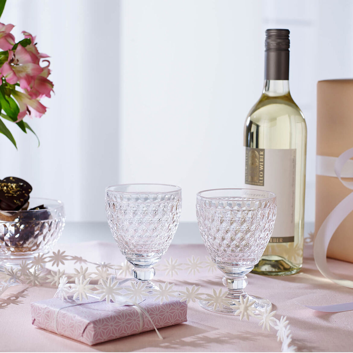 VILLEROY &amp; BOCH Boston Transparent 4 Pieces White Wine Goblet Glass 125ml Crystal