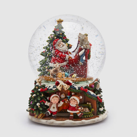 Palla di neve EDG con Babbo Natale e carillon in vetro 21x16 cm