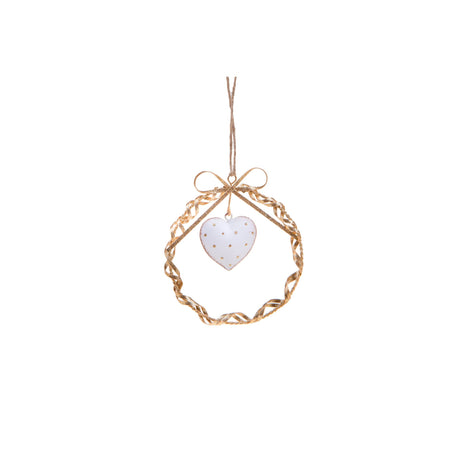 Pendaglio Coroncina con Cuore Bianchi Dino in metallo 11 cm