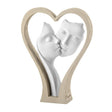 Scultura coppia cuori Bongelli Preziosi in resina color nocciola 18 cm