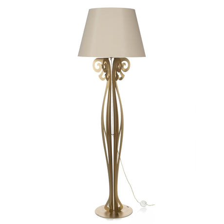 Lampada da terra Circeo Arti & Mestieri in metallo e tessuto beige