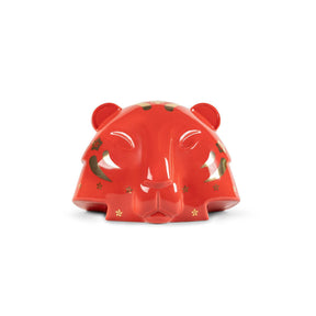 Scultura Tigre Lladrò in porcellana decorata 9x14 cm zodiaco cinese