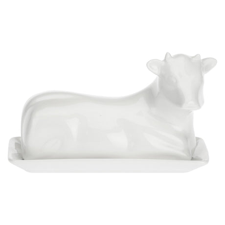 Burriera Mucca La Porcellana Bianca in porcellana bianca 19x11 cm