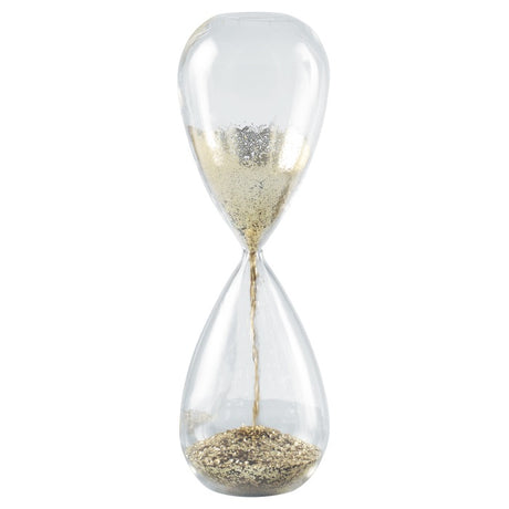 Clessidra Mascagni Casa in vetro con sabbia glitter oro 40 cm
