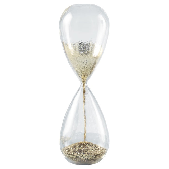 Clessidra Mascagni Casa in vetro con sabbia glitter oro 40 cm