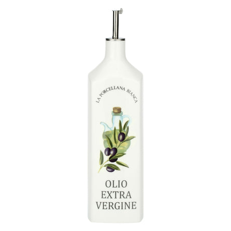 Oliera quadrata La Porcellana Bianca in porcellana decoro ulivo 1L