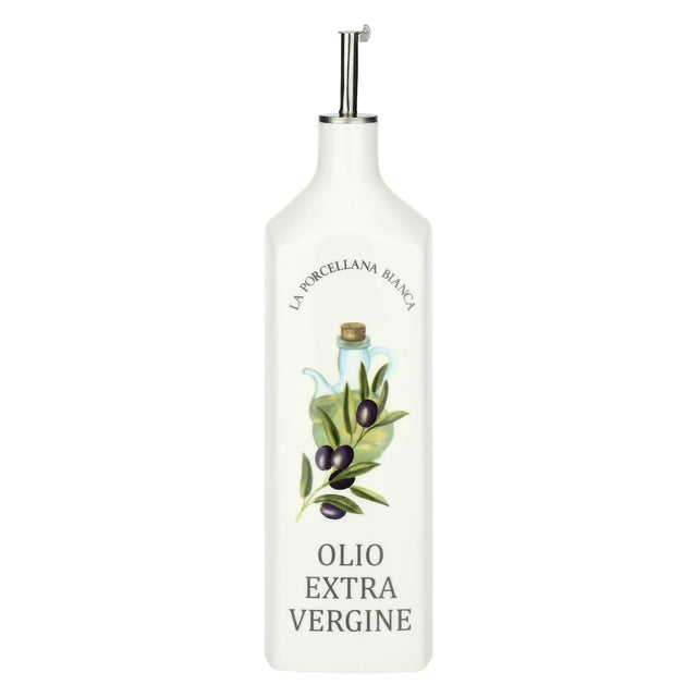 Oliera quadrata La Porcellana Bianca in porcellana decoro ulivo 1L