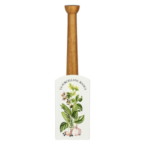 Portarotolo La Porcellana Bianca in porcellana decorata e legno 31 cm