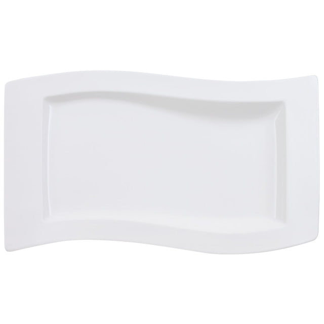 Piatto da portata NewWave Villeroy & Boch in porcellana asimmetrica 49x30 cm