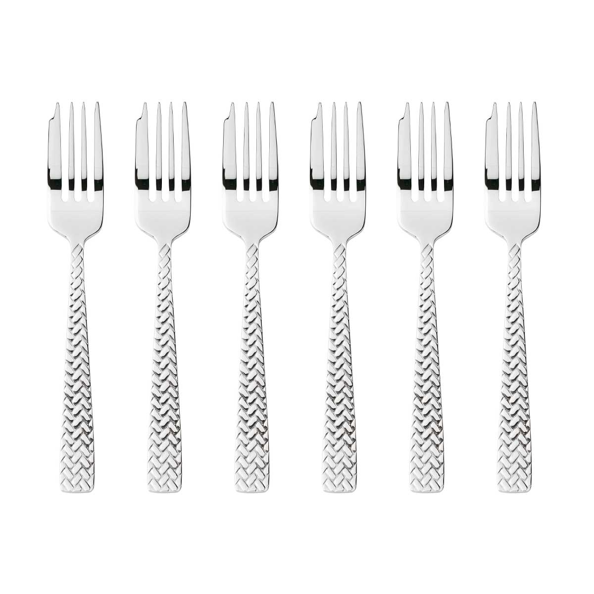 Set 6 forchette dessert Cortina Sambonet in acciaio inox 18/10 con intreccio