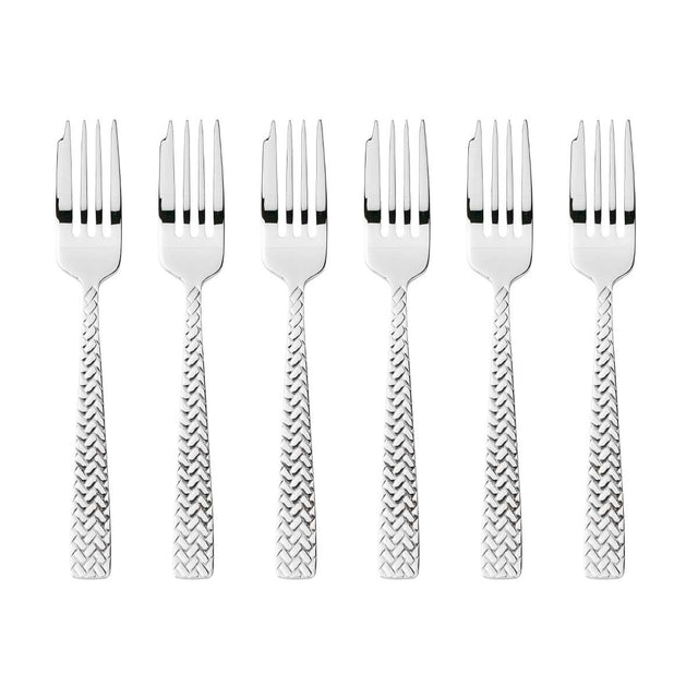 Set 6 forchette dessert Cortina Sambonet in acciaio inox 18/10 con intreccio
