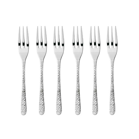 Set 6 forchette dessert Sambonet Venezia in acciaio inox con decoro rilievo