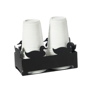 Portabicchieri Duck Arti & Mestieri in ferro nero 7,5x16 cm