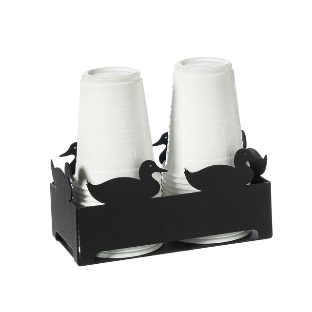 Portabicchieri Duck Arti & Mestieri in ferro nero 7,5x16 cm