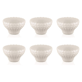 Set 6 coppette Tiffany Guzzini in materiale plastico bianco latte 12 cm