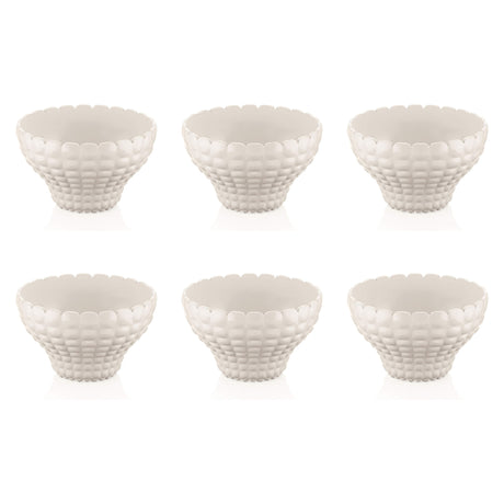 Set 6 coppette Tiffany Guzzini in materiale plastico bianco latte 12 cm