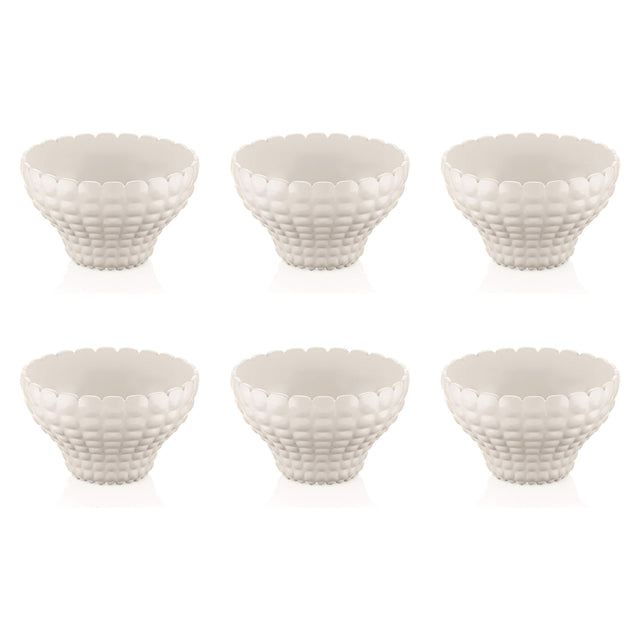 Set 6 coppette Tiffany Guzzini in materiale plastico bianco latte 12 cm