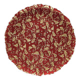 Piatto natalizio Easy Life in vetro rosso con decoro oro 33 cm