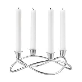 Candeliere Season Georg Jensen in acciaio inox lucido 4 fiamme