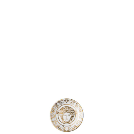 Ciotola Medusa Gala Versace in porcellana bianca con decoro oro 10 cm