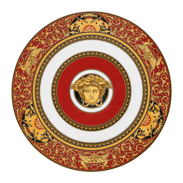 Piatto segnaposto Medusa Versace in porcellana con decori oro 33 cm