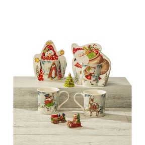 Mug Babbo Natale Noel by Lamart in porcellana decorata 9 cm