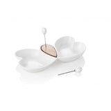 BRANDANI Antipastiera Cuor di Butterfly 28x14cm Porcellana e Bamboo