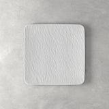 Piatto gourmet Villeroy & Boch in porcellana bianca effetto ardesia 32,5 cm