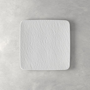 Piatto gourmet Villeroy & Boch in porcellana bianca effetto ardesia 32,5 cm