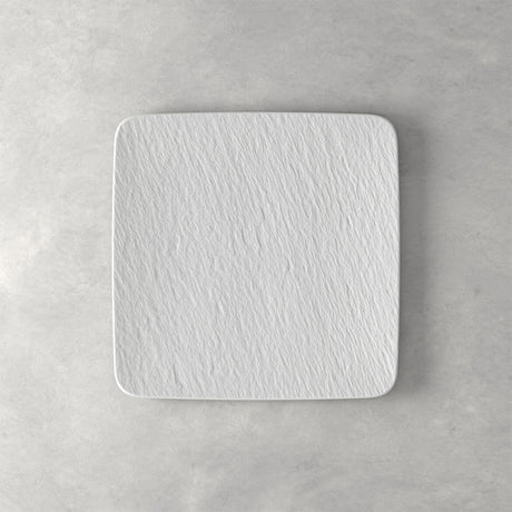 Piatto gourmet Villeroy & Boch in porcellana bianca effetto ardesia 32,5 cm