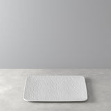 VILLEROY & BOCH Manufacture Rock Bianco Piatto Gourmet Quadrato 32,5cm Porcellana