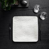 VILLEROY & BOCH Manufacture Rock Bianco Piatto Gourmet Quadrato 32,5cm Porcellana