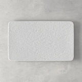 Piatto rettangolare Villeroy & Boch in porcellana bianca effetto ardesia