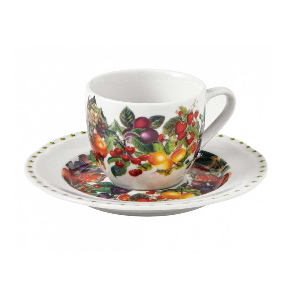 BRANDANI Set Tazze Caffè 4 Pezzi Le Primizie 90ml Porcellana
