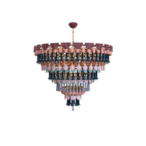 Lampada a sospensione Seasons Lladrò in porcellana colorata 136x140 cm