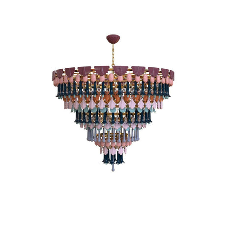 Lampada a sospensione Seasons Lladrò in porcellana colorata 136x140 cm