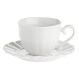LA PORCELLANA BIANCA Ducale Set 6 Tazze Tè con Piattino Porcellana 220ml Bianco