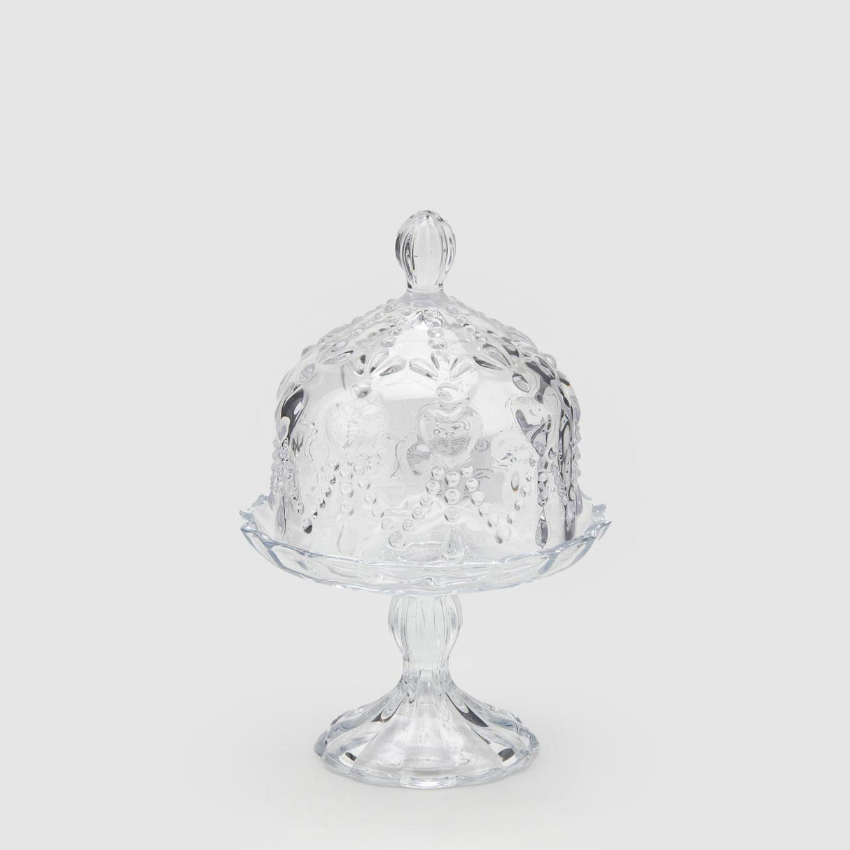 Alzata Liberty EDG in vetro con cupola trasparente 13,5x20 cm