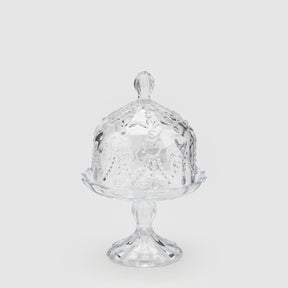 Alzata Liberty EDG in vetro con cupola trasparente 13,5x20 cm