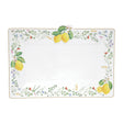Vassoio rettangolare Easy Life in porcellana decoro limoni 36x24 cm