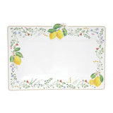 Vassoio rettangolare Easy Life in porcellana decoro limoni 36x24 cm