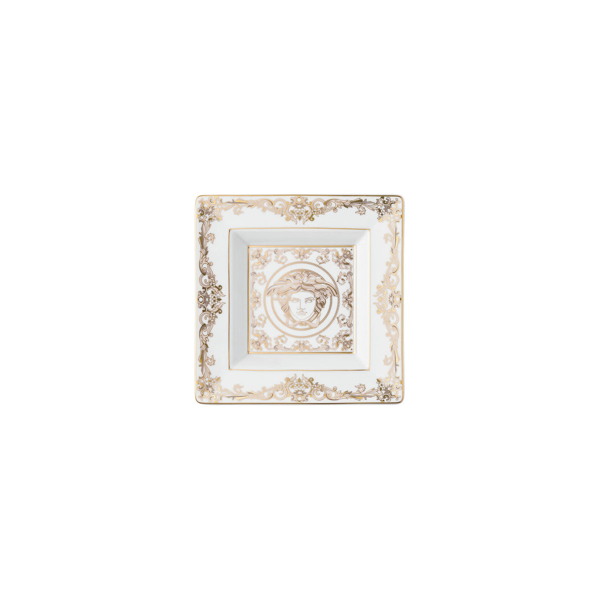Ciotola Medusa Gala Versace in porcellana bianca con decori oro 14 cm
