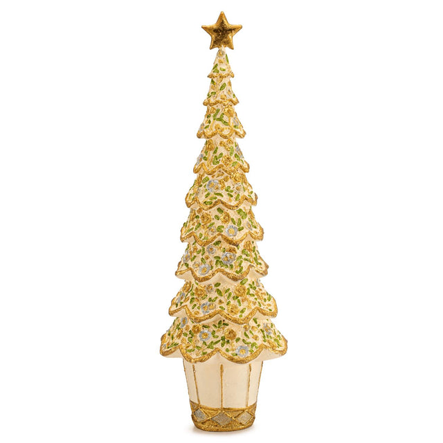 Albero di Natale Palais Royal in resina color oro lucido 43 cm