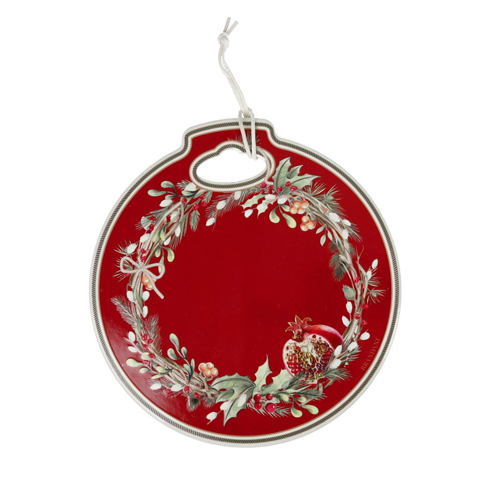 Sottopentola Albero di Natale Brandani in ceramica rossa 20x21 cm