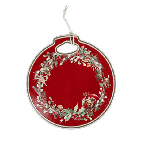 Sottopentola Albero di Natale Brandani in ceramica rossa 20x21 cm
